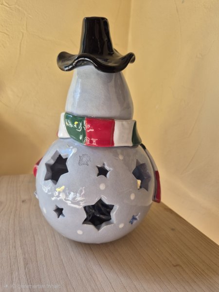 Schneemann Windlicht – zweite Ansicht